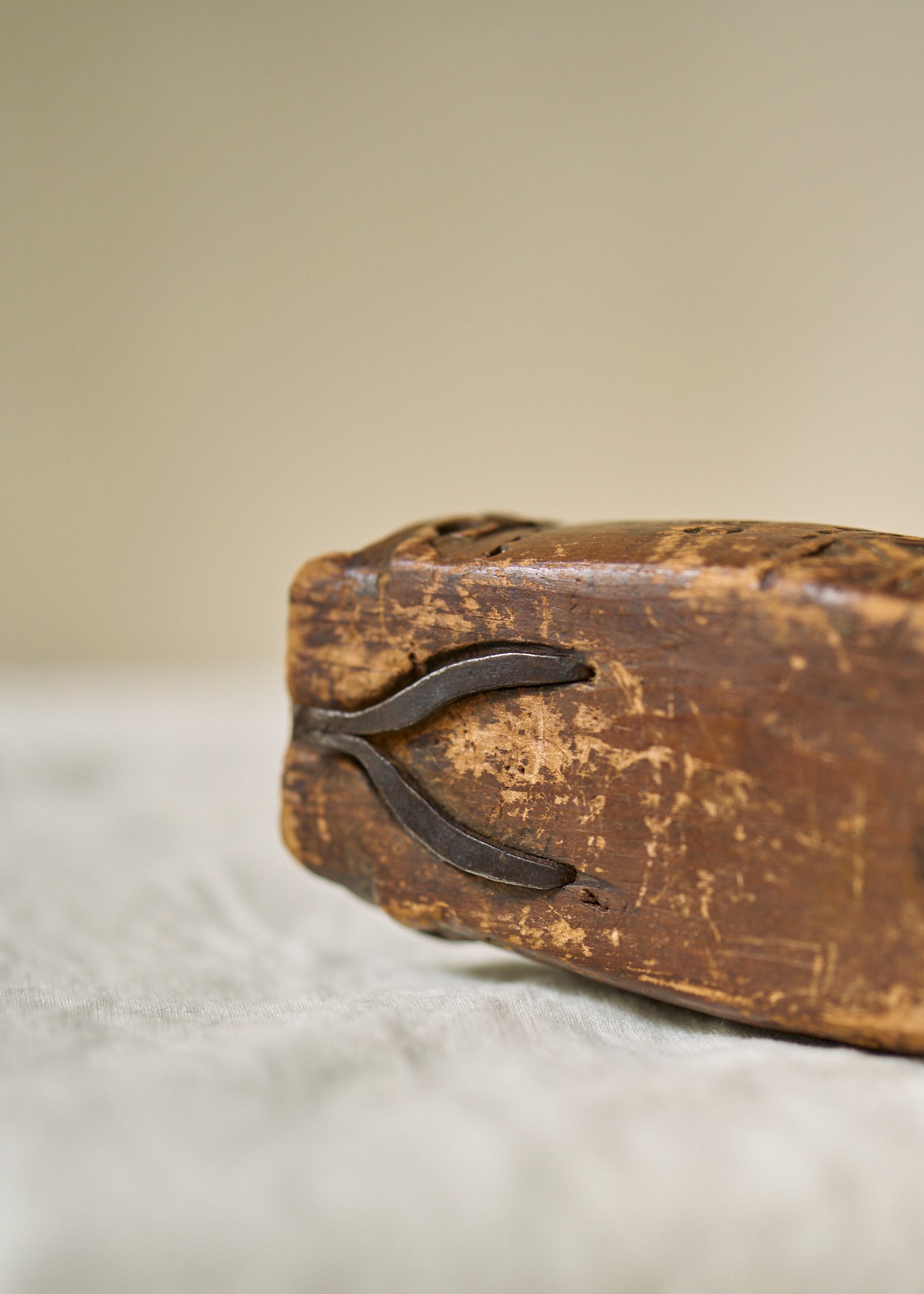Antique Folk Art Carved Wood Wall Pocket