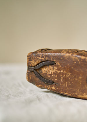 Antique Folk Art Carved Wood Wall Pocket