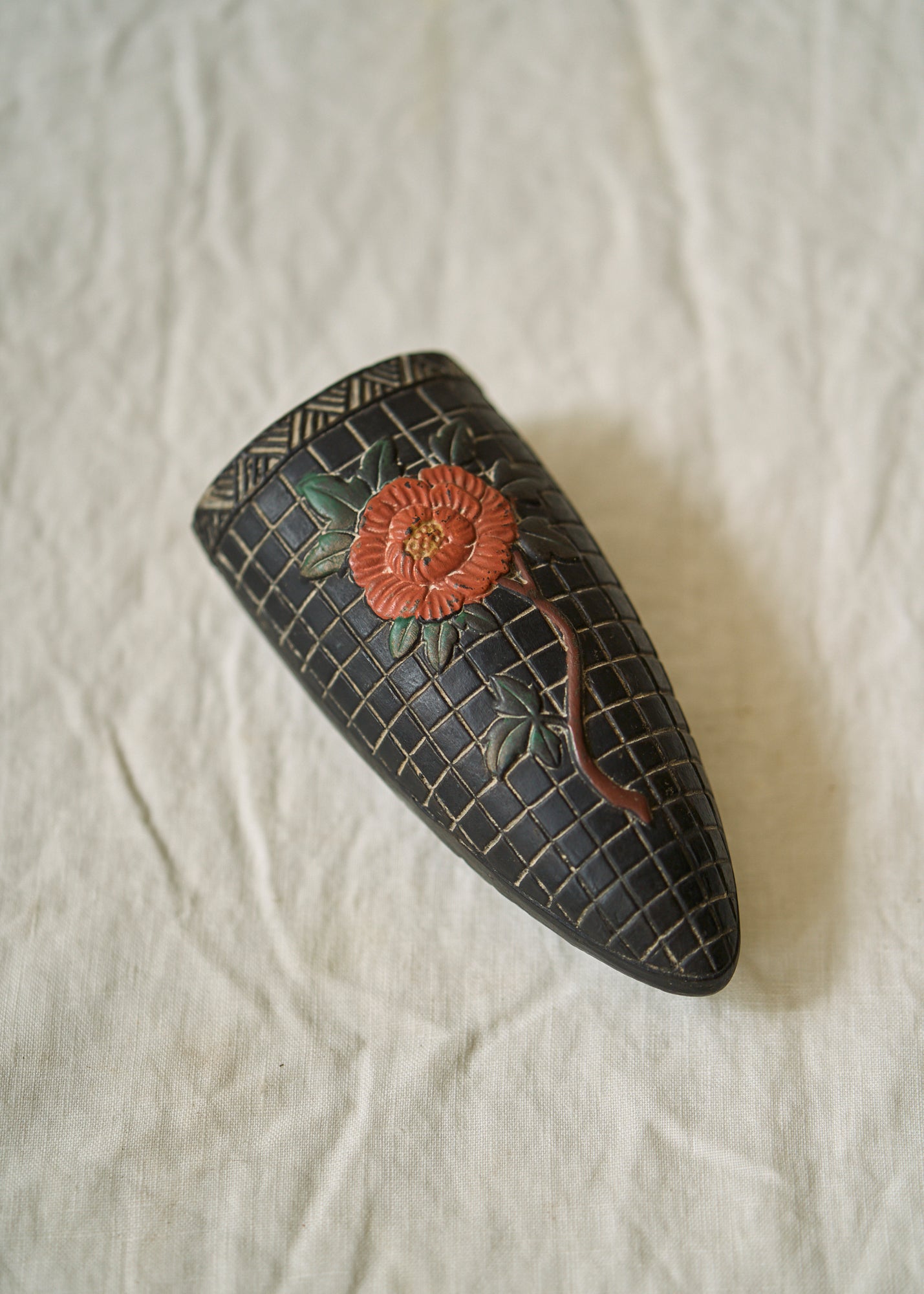 Vintage Ceramic Floral Wall Pocket