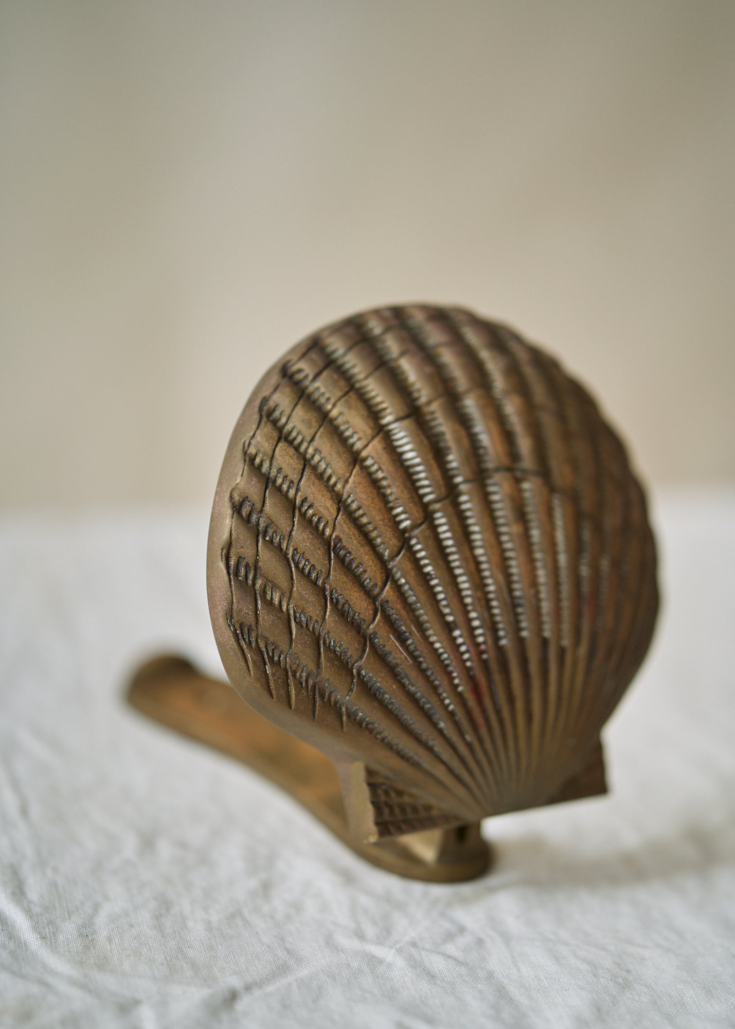 Antique Solid Brass Shell Door Knocker