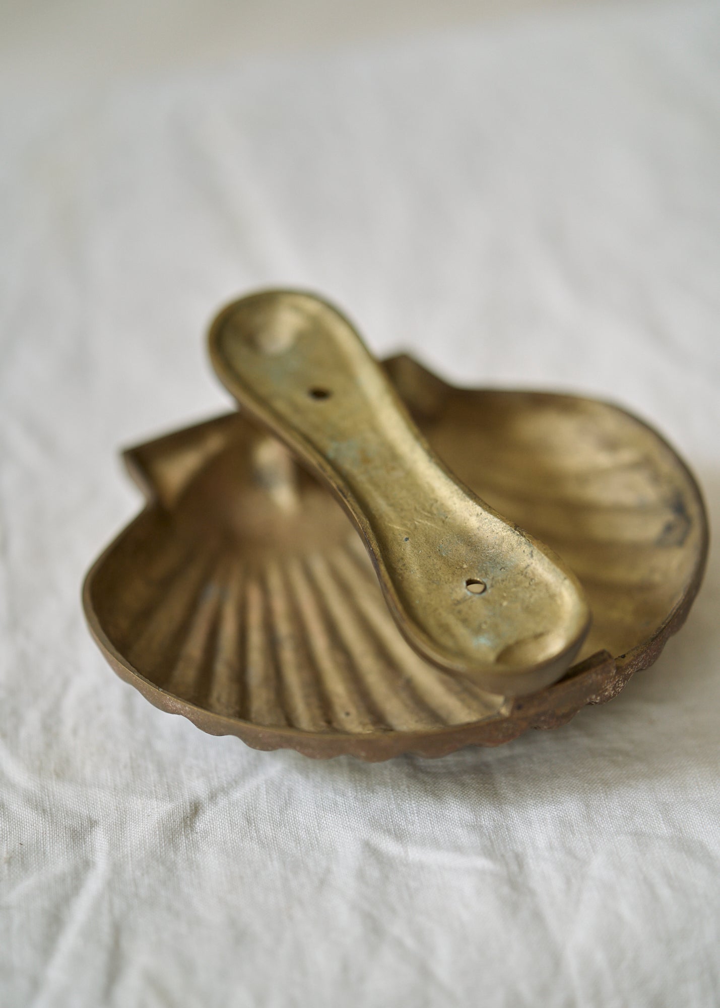 Antique Solid Brass Shell Door Knocker
