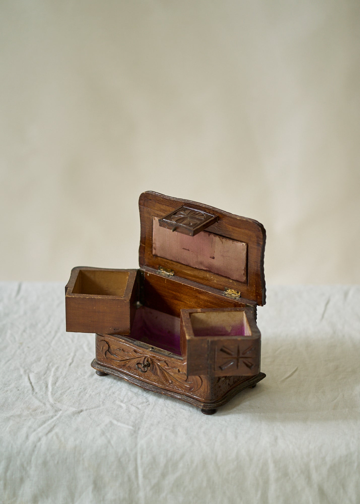 Antique Folk Art Jewelry Box