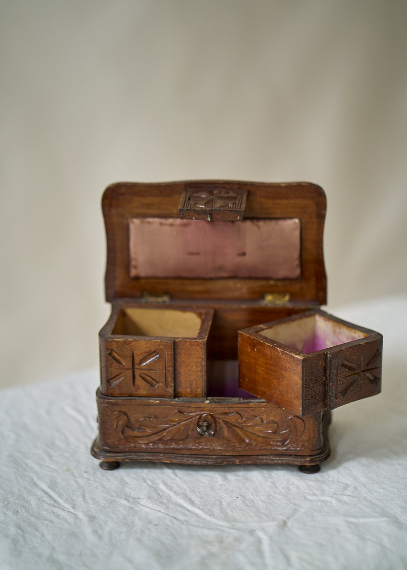 Antique Folk Art Jewelry Box
