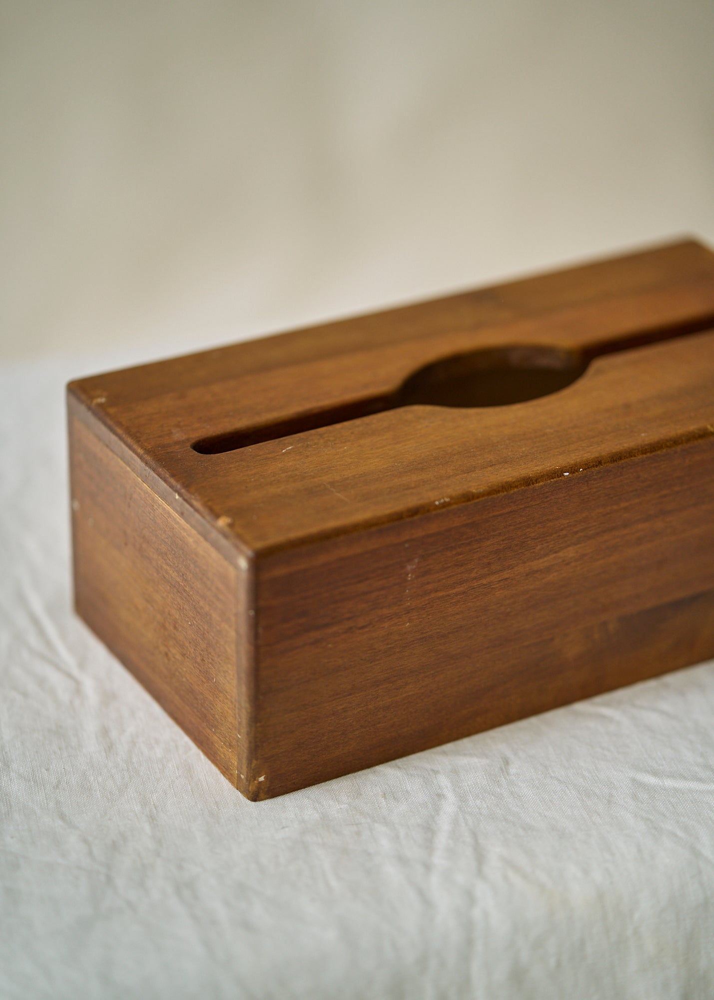 Vintage Handmade Wooden Tissue Box Cover