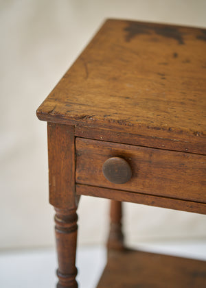 Antique Pine Side Table with Turned Legs