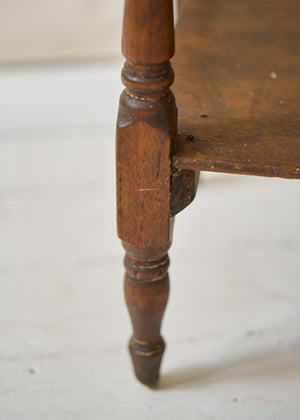 Antique Pine Side Table with Turned Legs
