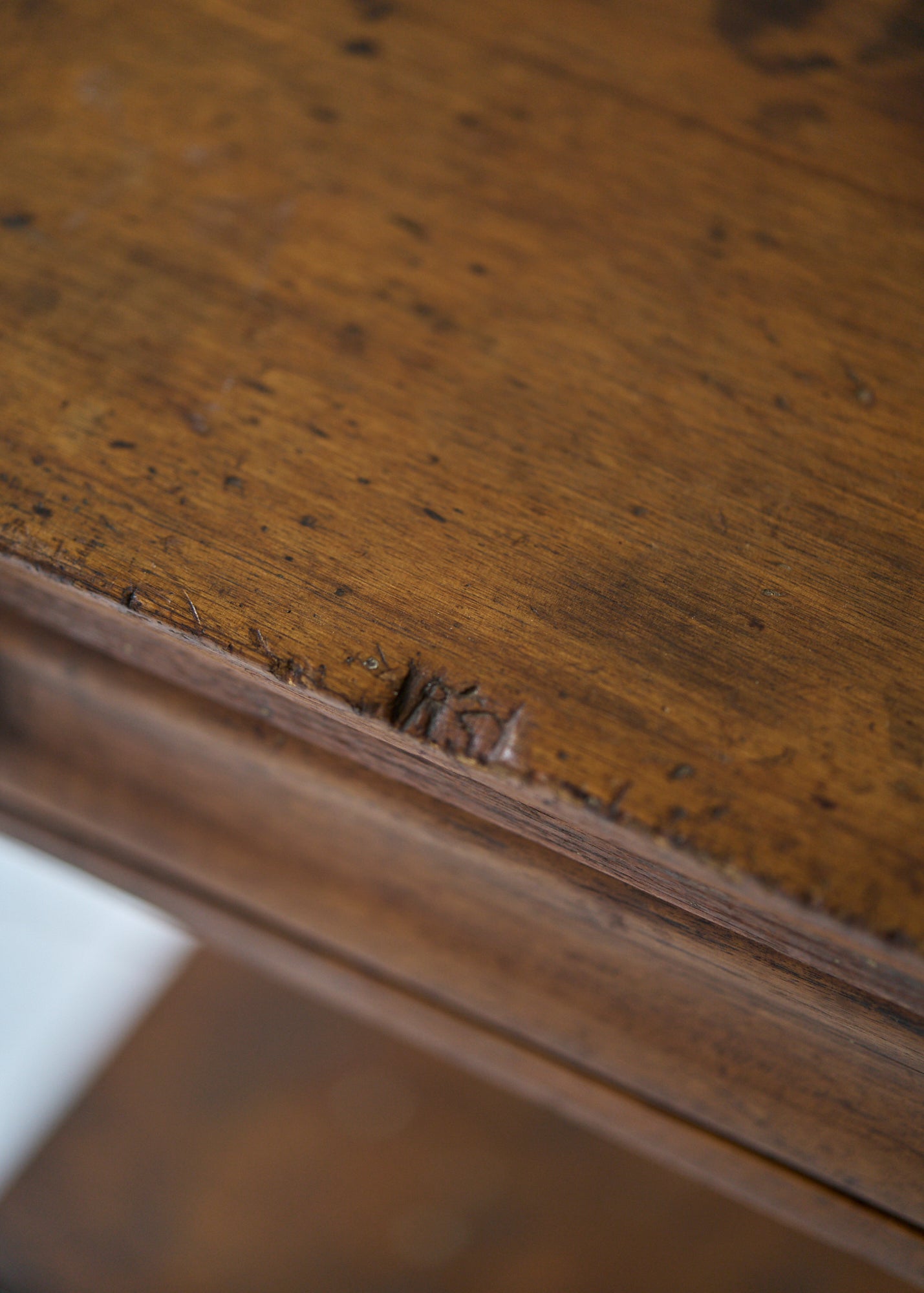 Antique Pine Side Table with Turned Legs