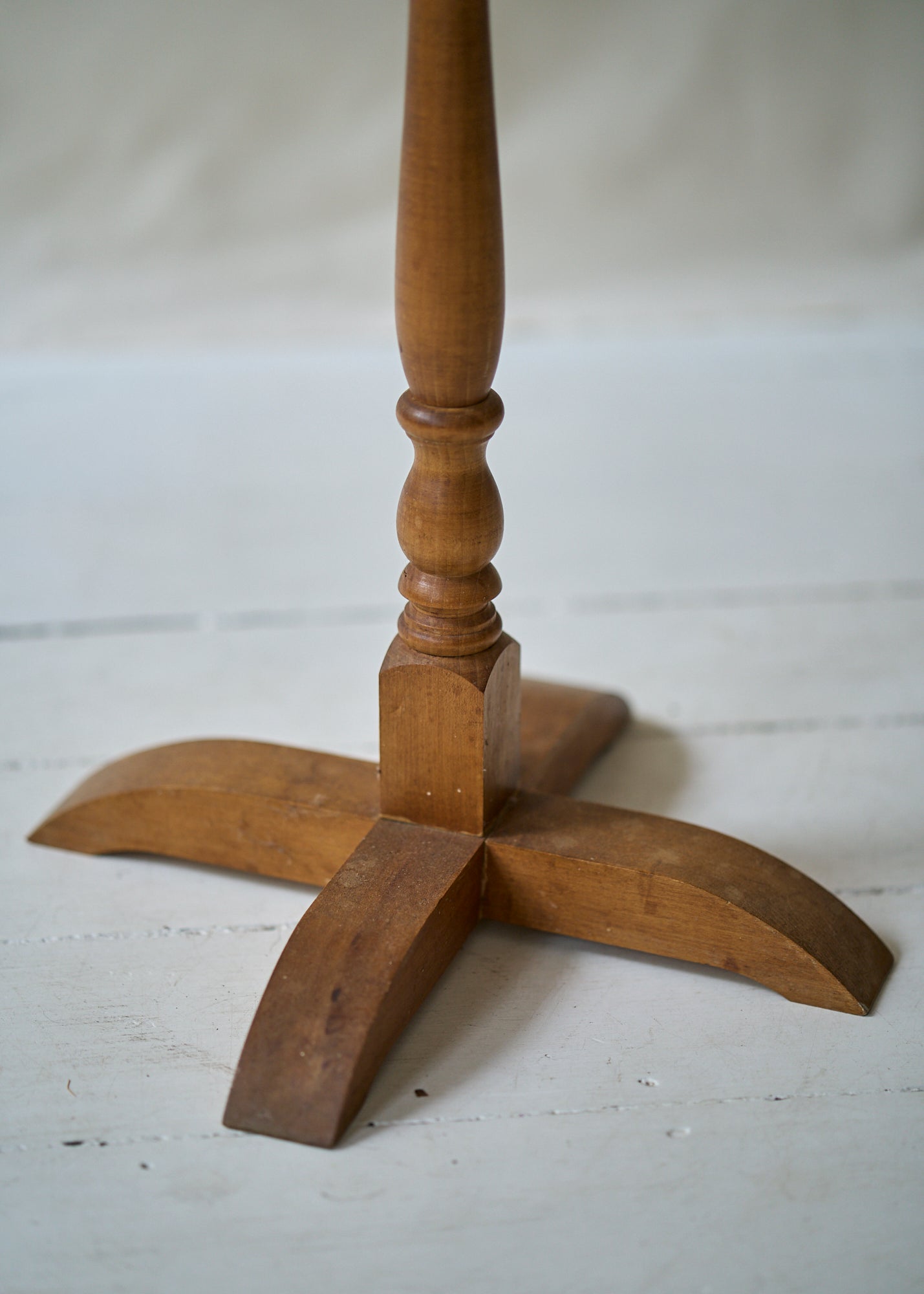 Antique Wood Candle Stand Side Table