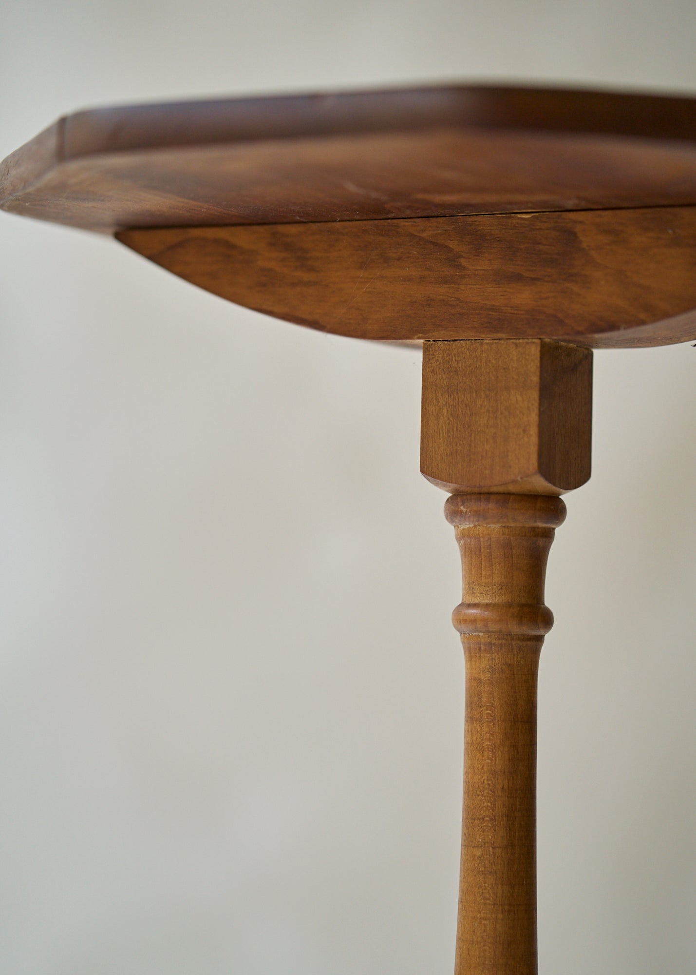 Antique Wood Candle Stand Side Table