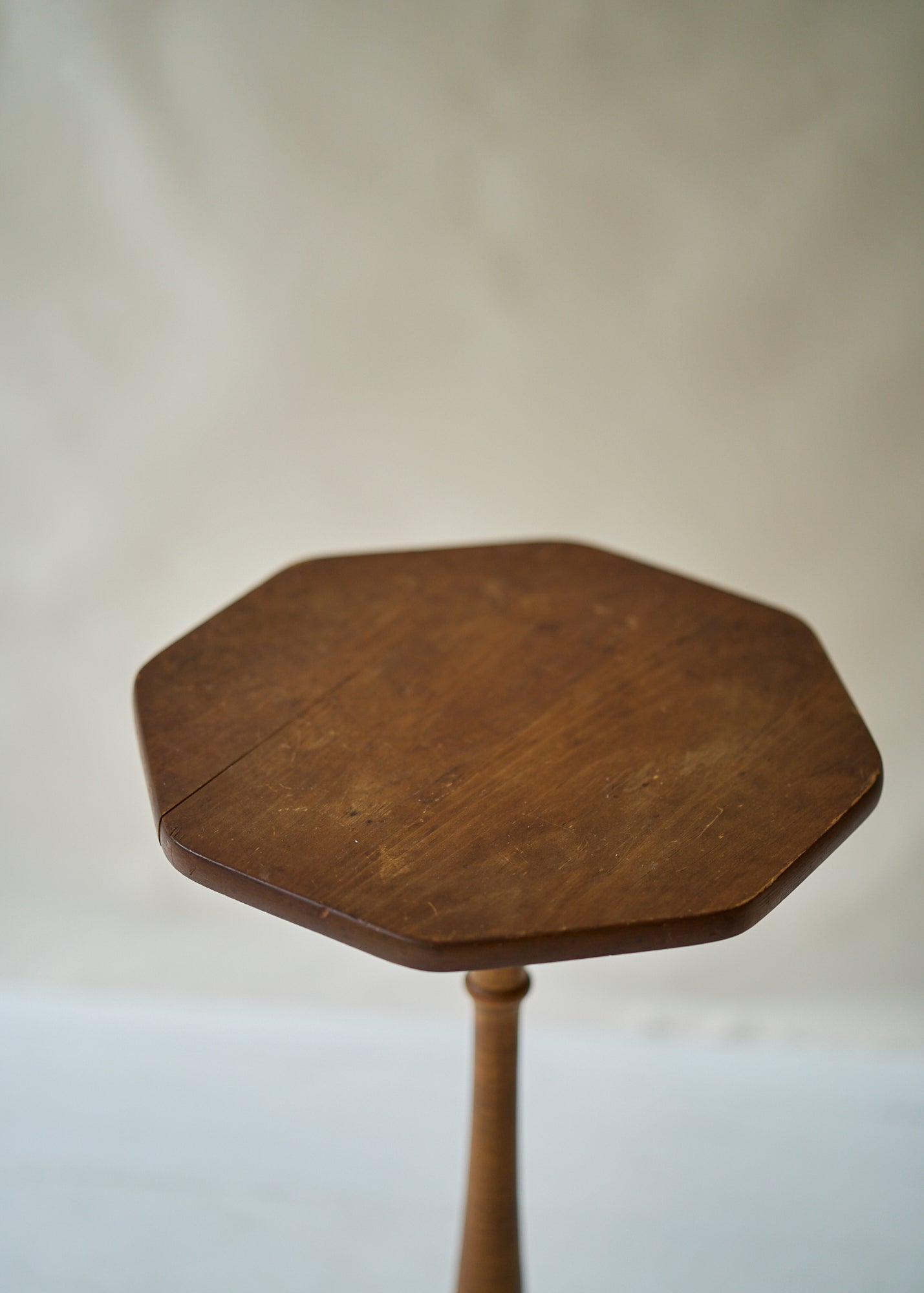 Antique Wood Candle Stand Side Table