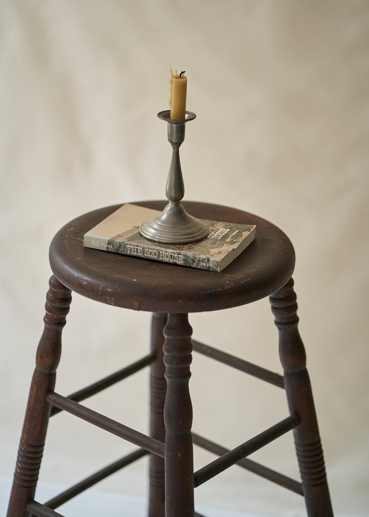 Antique Turned Wood Stool