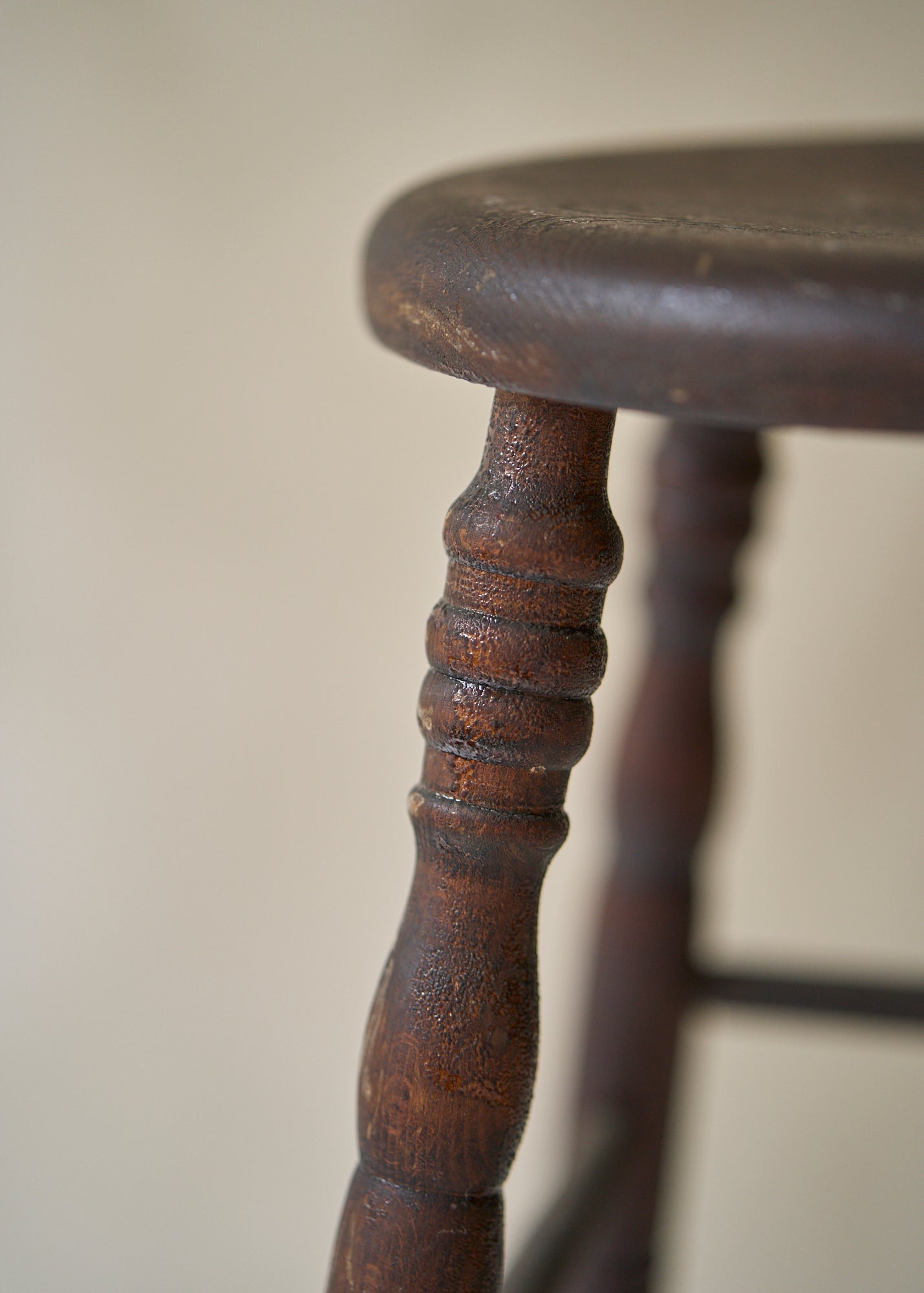 Antique Turned Wood Stool