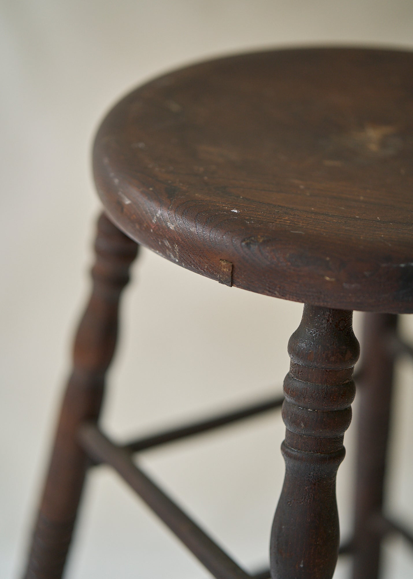 Antique Turned Wood Stool