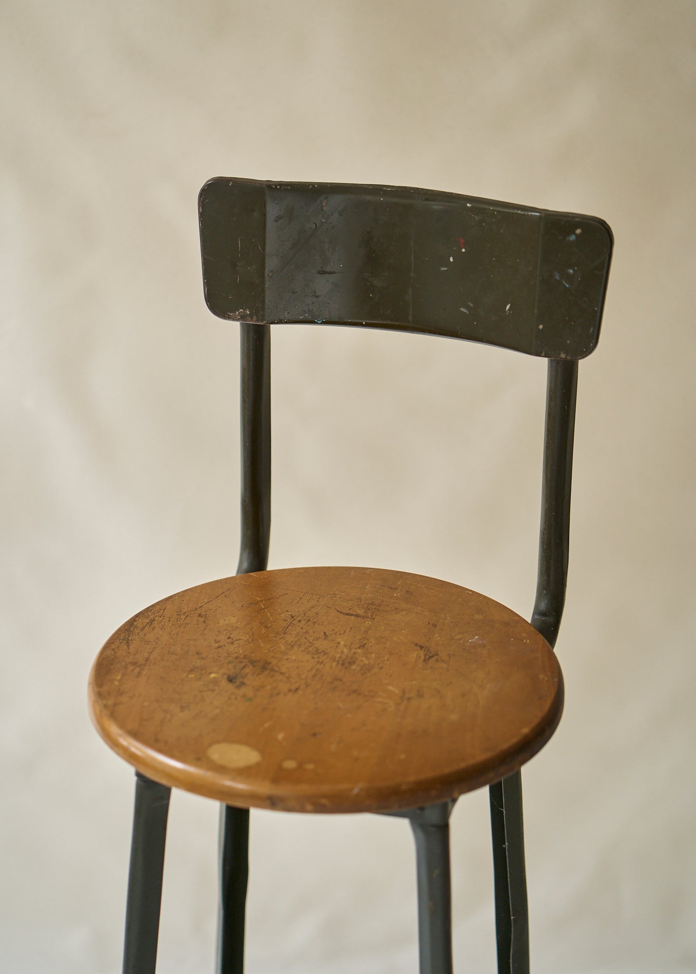 Vintage Wood and Metal Stool