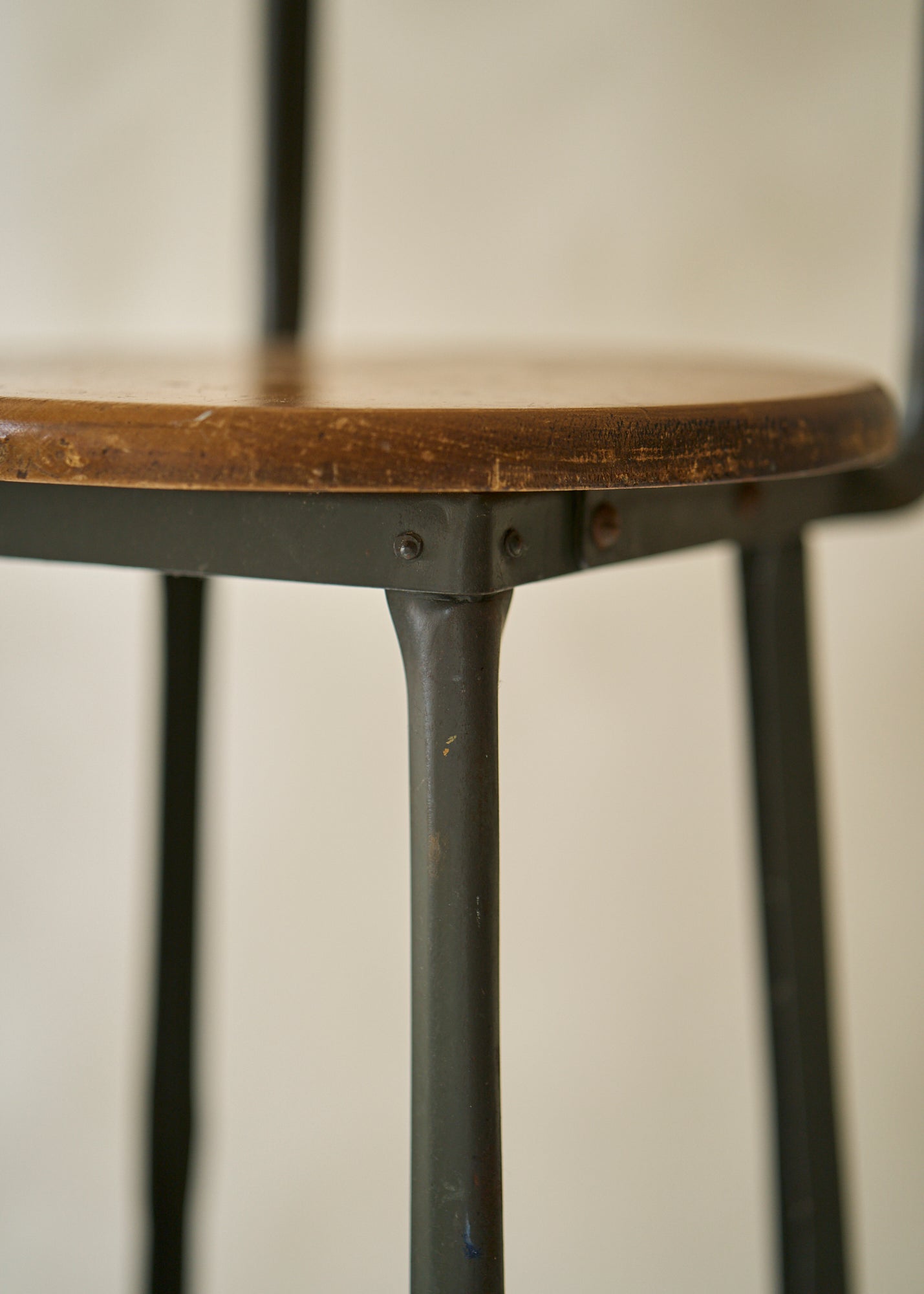 Vintage Wood and Metal Stool