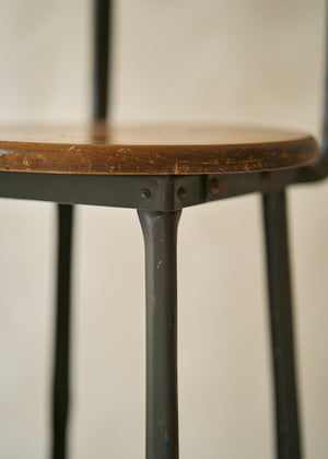 Vintage Wood and Metal Stool