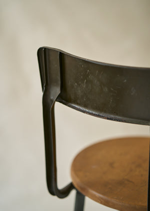 Vintage Wood and Metal Stool