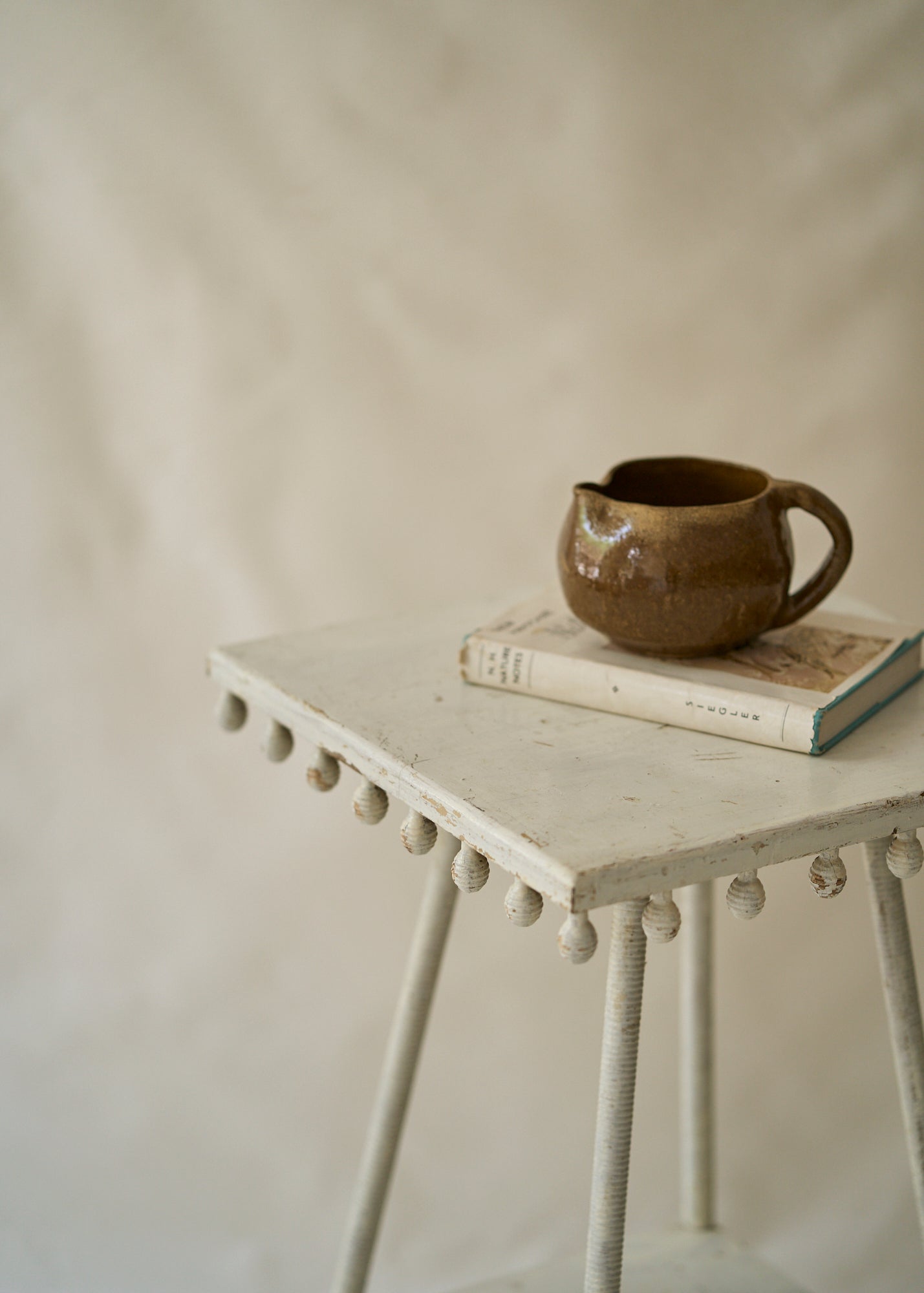 Antique Painted Bobbin Side Table