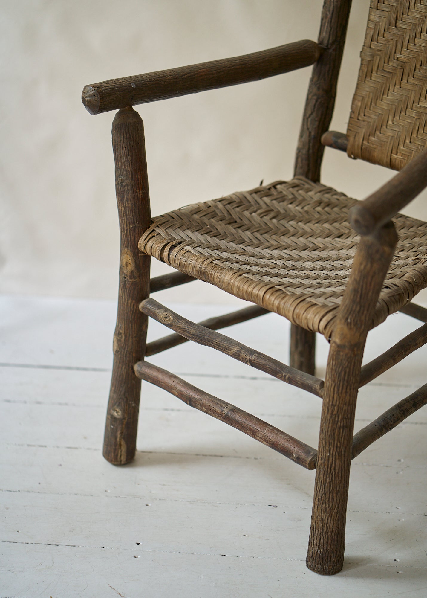 Antique Hickory Style Arm Chair