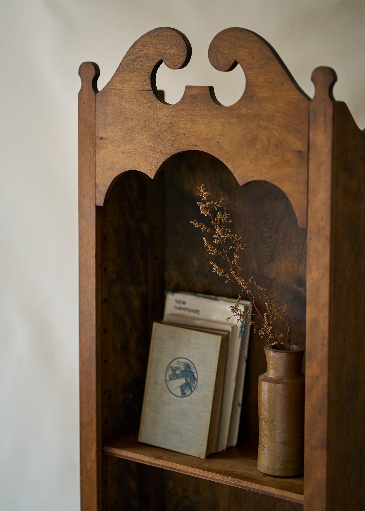 Antique Wood Open Bookcase