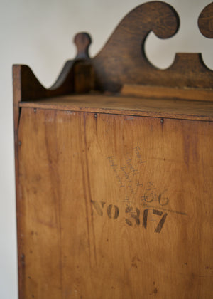 Antique Wood Open Bookcase
