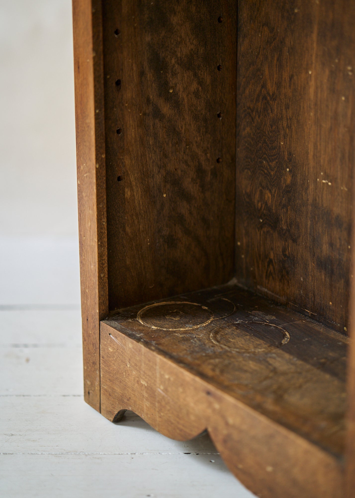 Antique Wood Open Bookcase