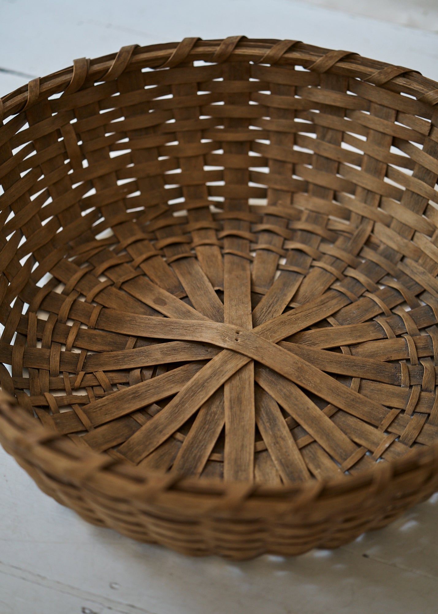 Antique Large Woven Gathering Basket