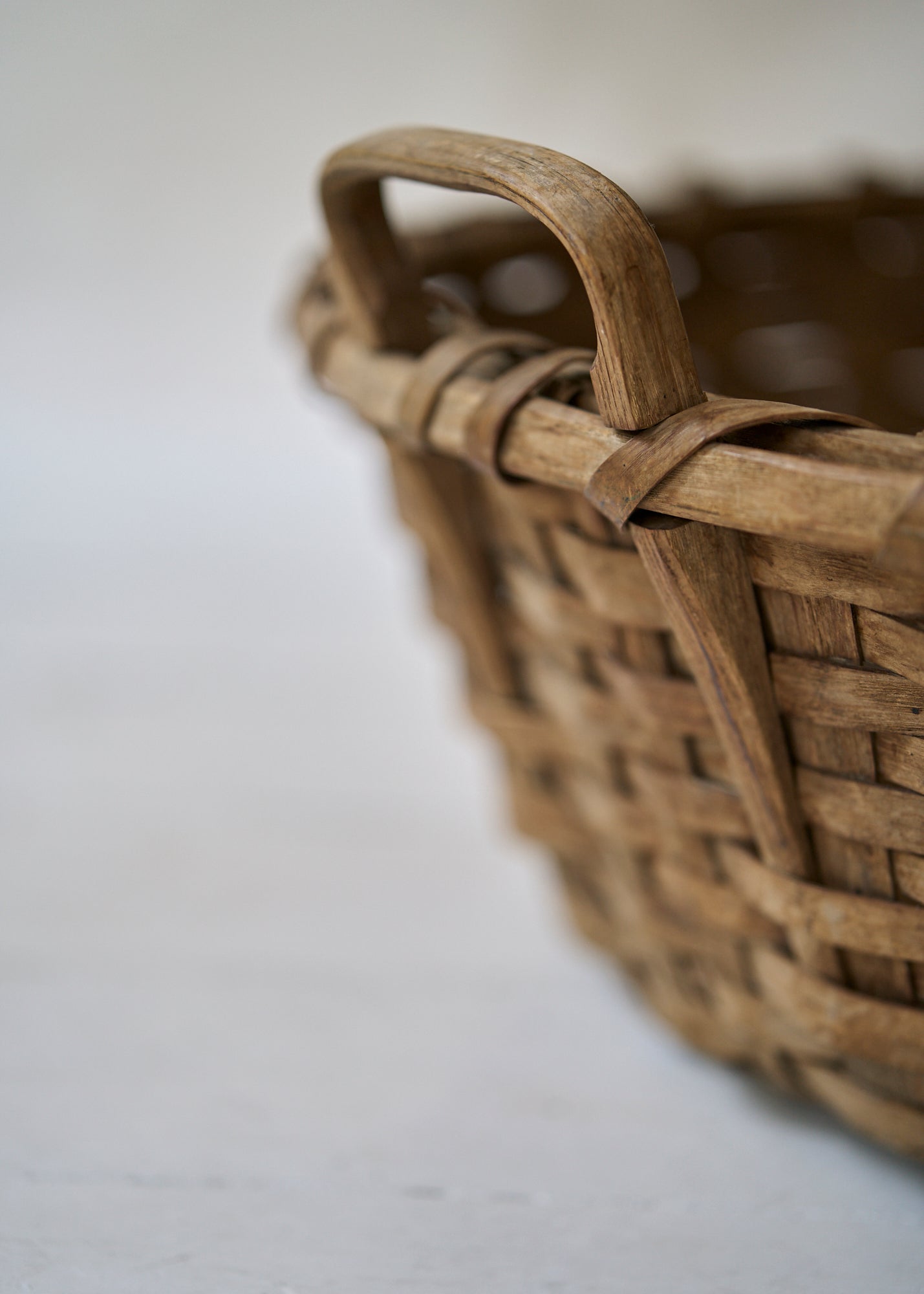 Antique Large Woven Gathering Basket