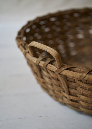 Antique Large Woven Gathering Basket