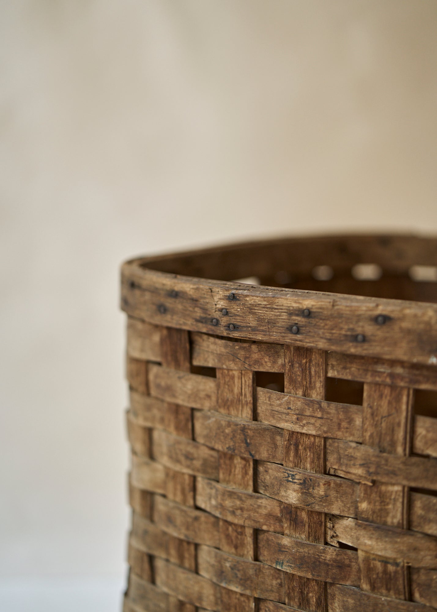Large Antique Woven Storage Basket