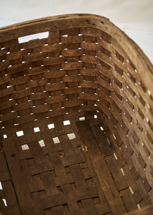 Large Antique Woven Storage Basket