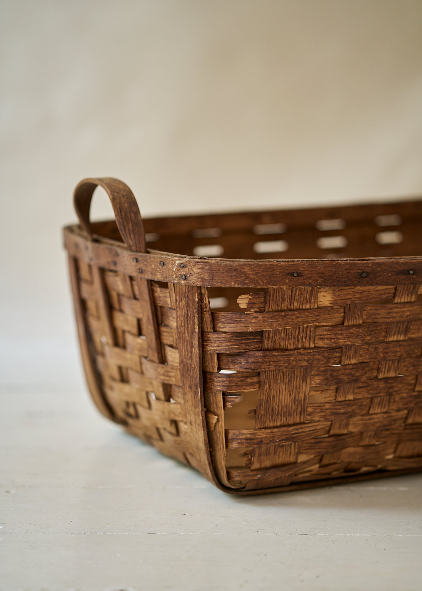 Large Antique Woven Gathering Basket