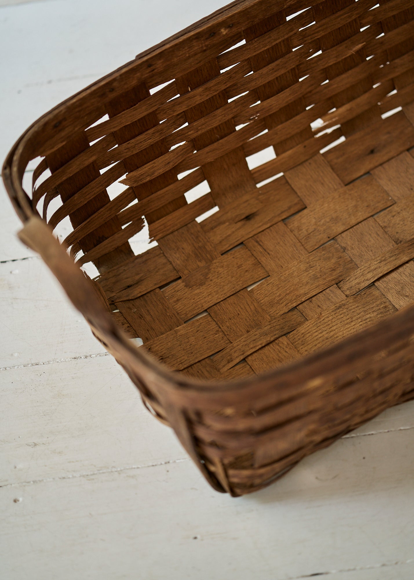 Large Antique Woven Gathering Basket