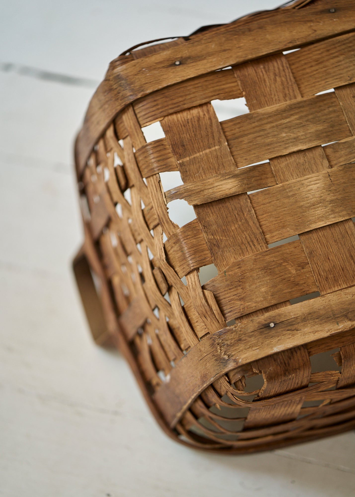 Large Antique Woven Gathering Basket