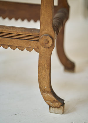 Antique Oak Side Table with Carved Details