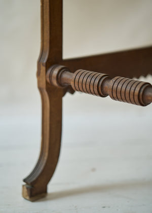 Antique Oak Side Table with Carved Details