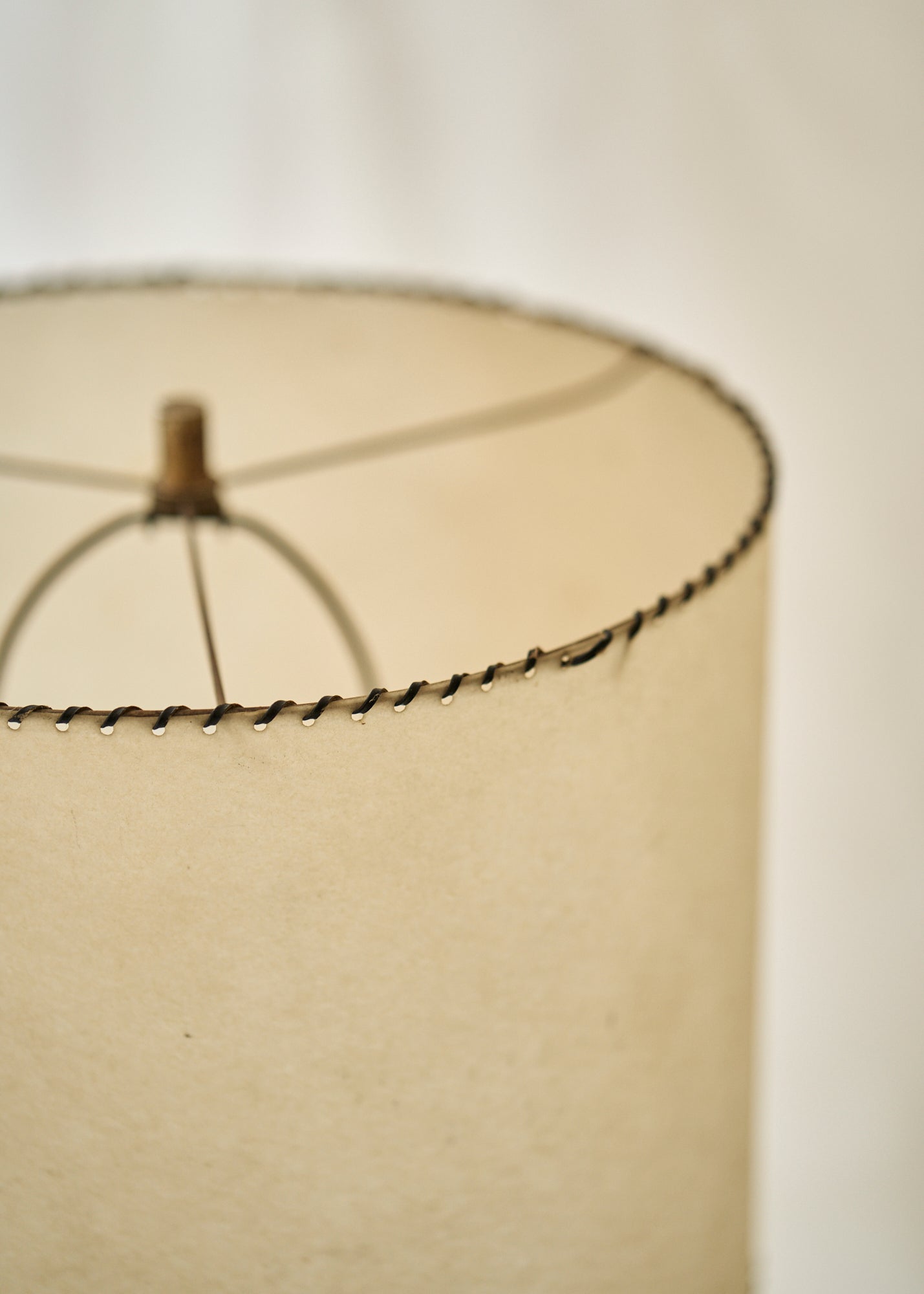 Vintage Wood and Brass Table Lamp