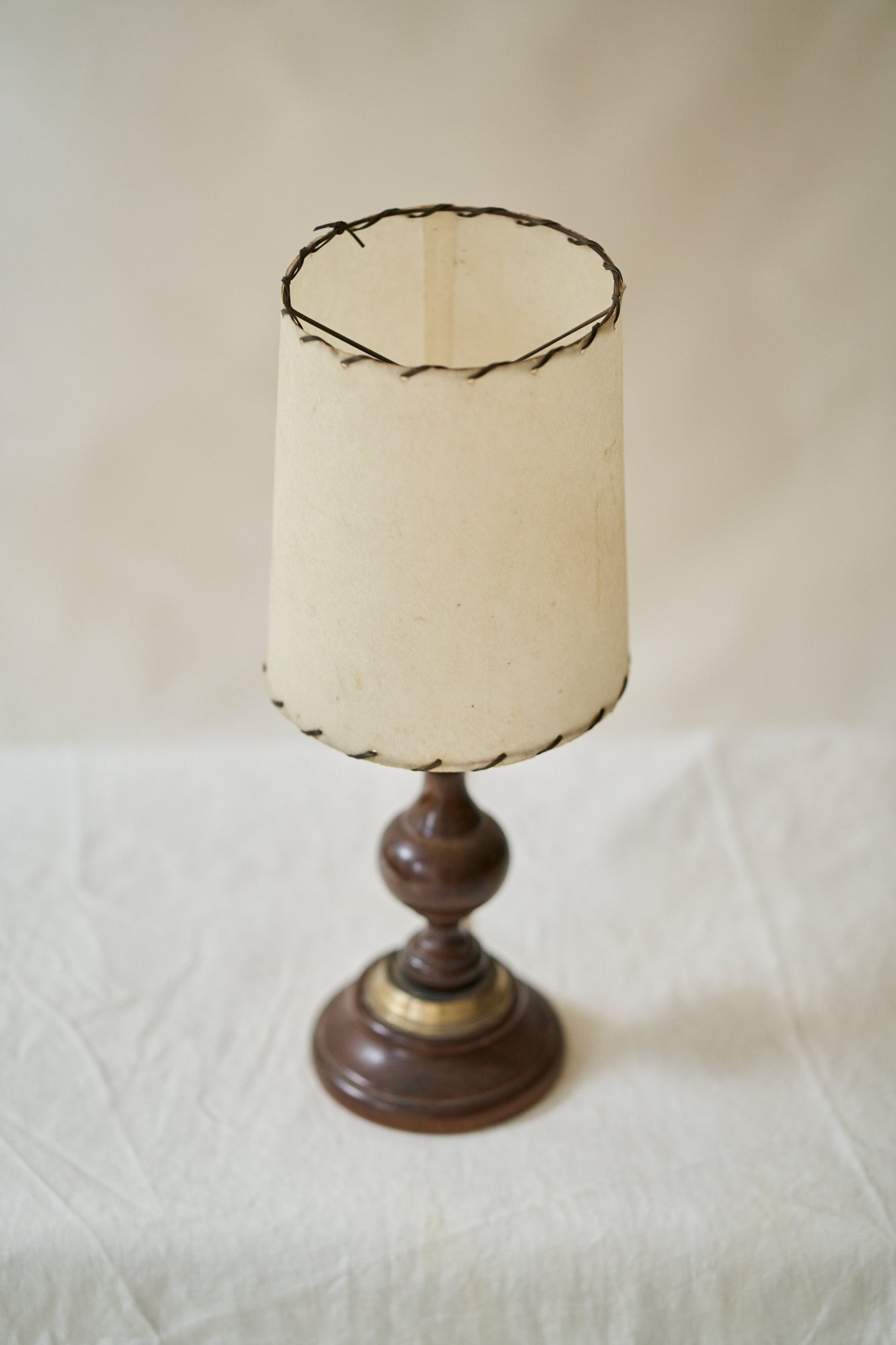 Vintage Dark Wood Table Lamp