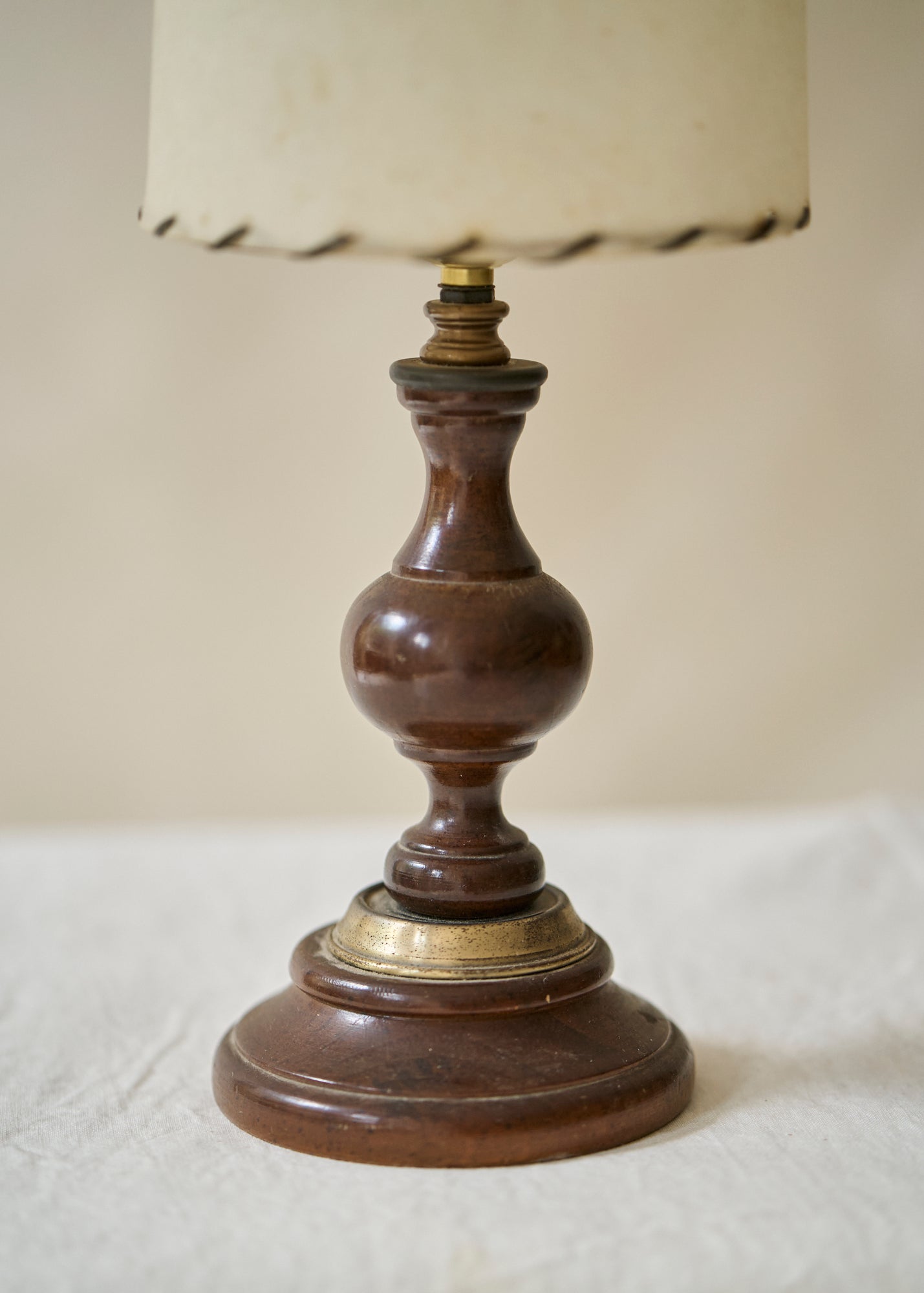 Vintage Dark Wood Table Lamp