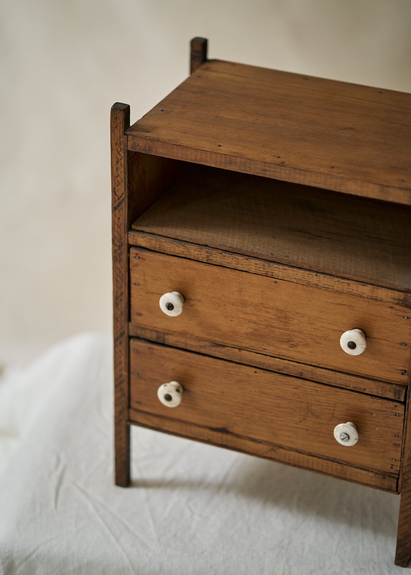 Antique Pine Tabletop Set of Drawers