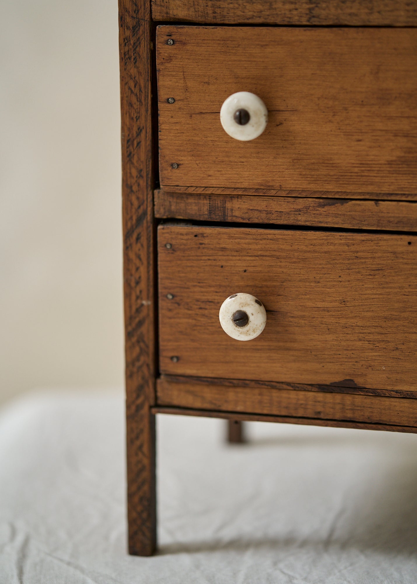 Antique Pine Tabletop Set of Drawers