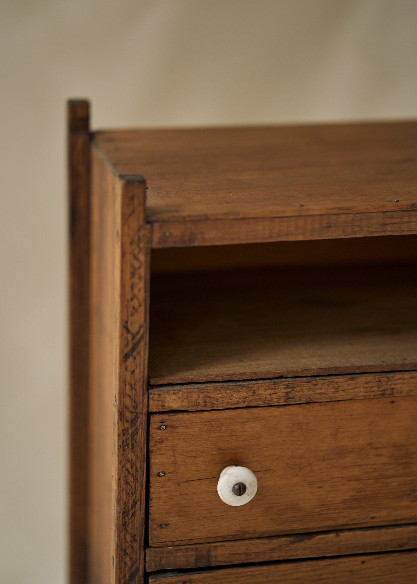 Antique Pine Tabletop Set of Drawers