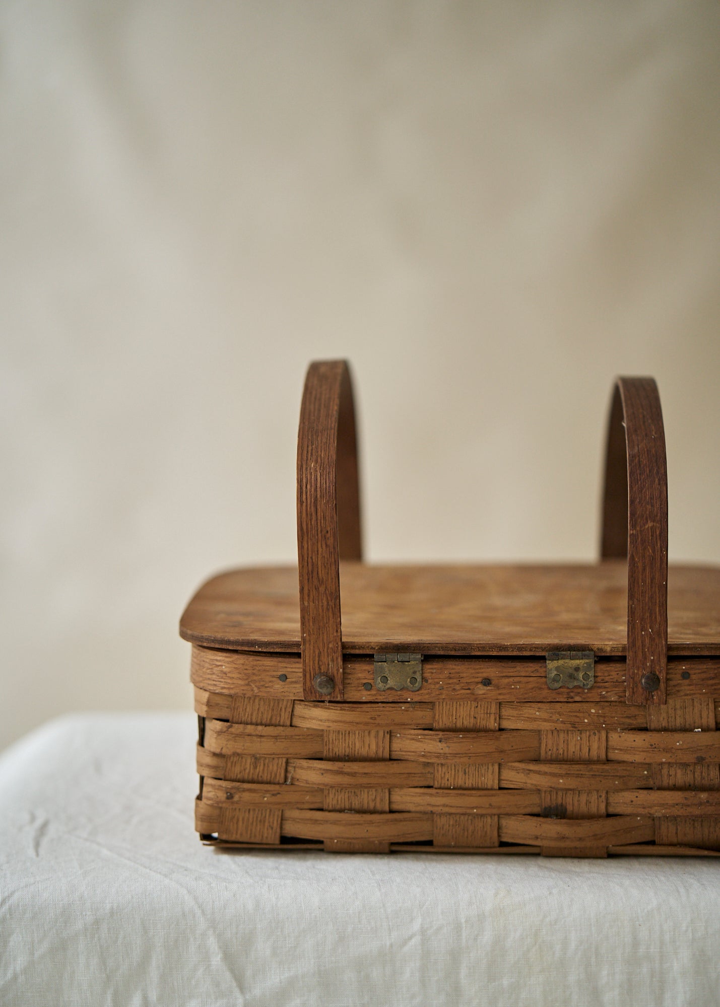Antique Woven Picnic Basket