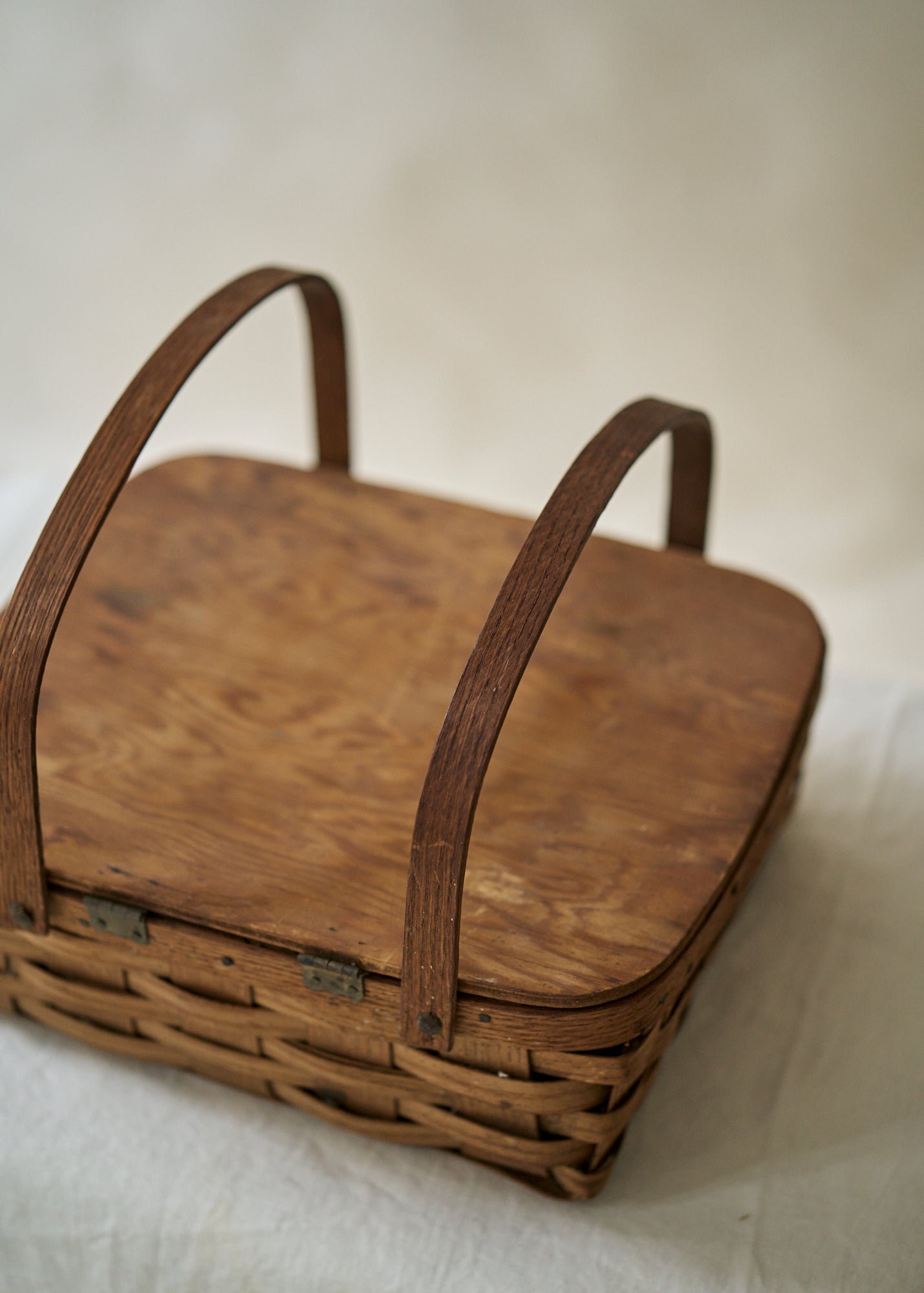 Antique Woven Picnic Basket