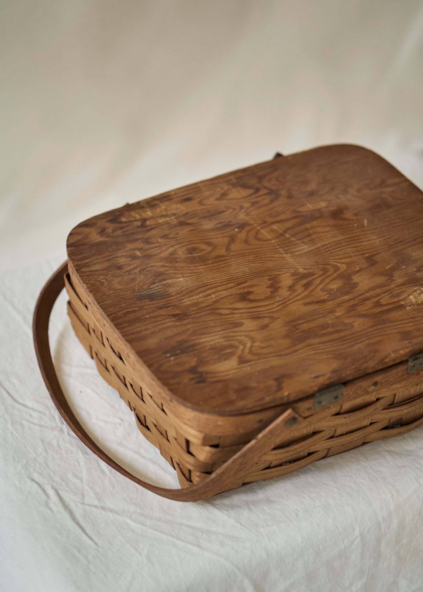 Antique Woven Picnic Basket