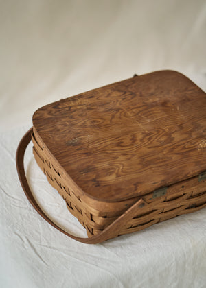 Antique Woven Picnic Basket