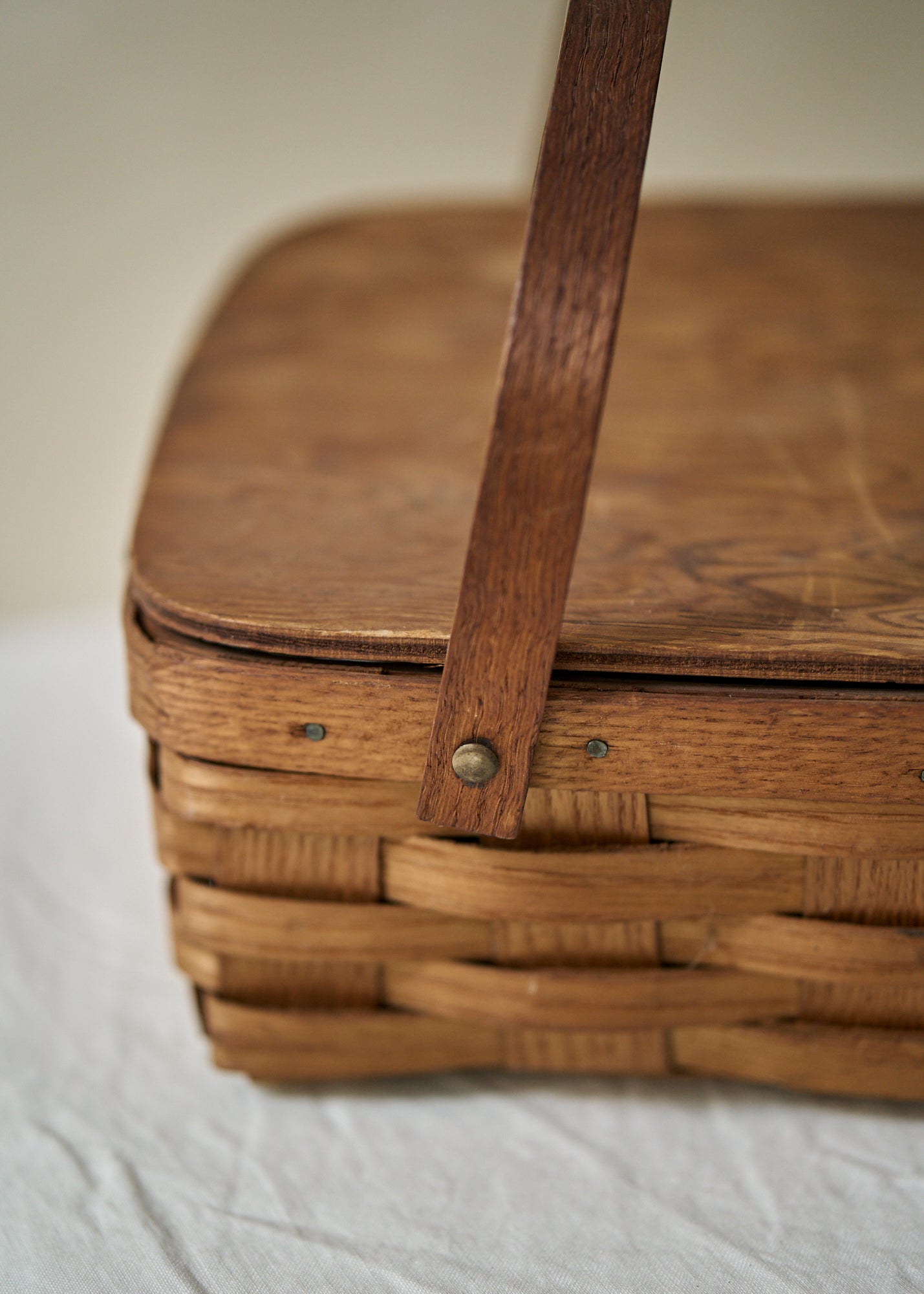 Antique Woven Picnic Basket