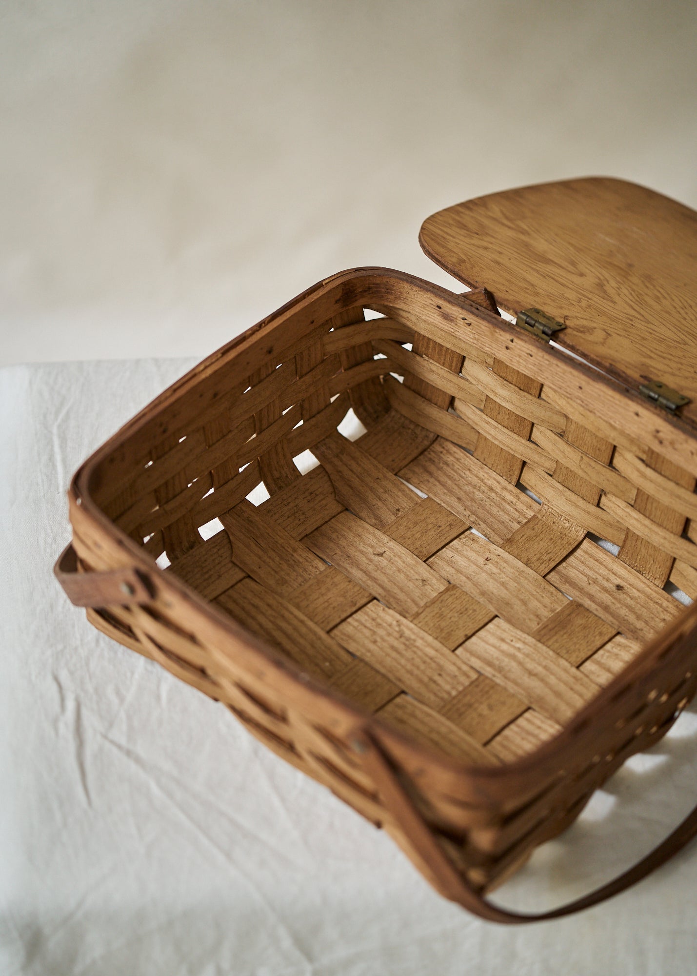 Antique Woven Picnic Basket