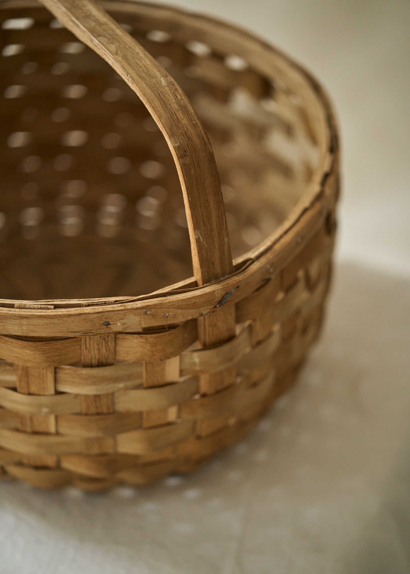 Antique Handwoven Gathering Basket