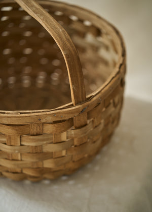 Antique Handwoven Gathering Basket